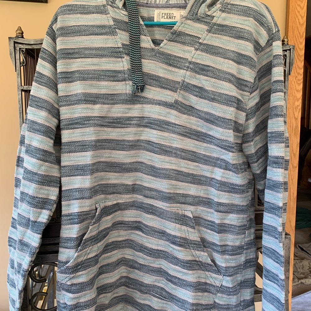 Free Planet striped Hoodie